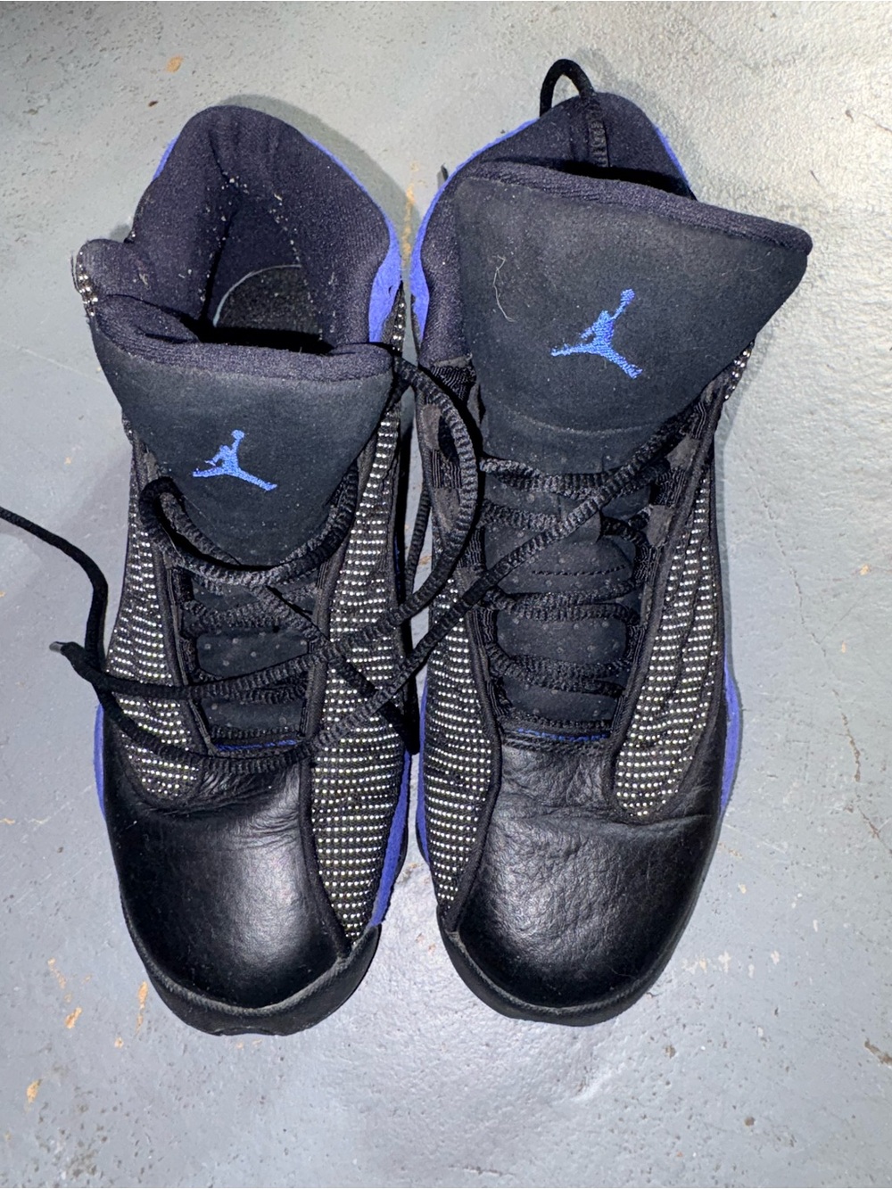 Jordan Men’s Black and Royal Blue Basketball Sneakers